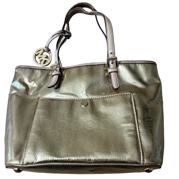Michael Kors Metallic Gold Tote - Picture 1 of 13